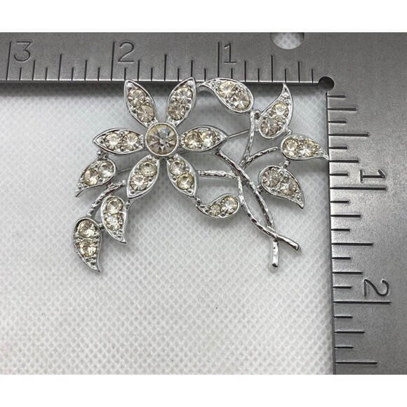 Vintage Lot of 3 Signed Monet Krementz Emmons Silver Tone Pin‎ Brooch Rhinestone - Picture 15 of 16